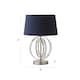 image 7 of ValueLights Rothwell Silver Table Lamp Blue Shade