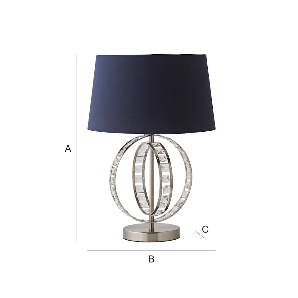 image 1 of ValueLights Rothwell Silver Table Lamp Blue Shade