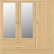 image 3 of Nevada 3 Door Wardrobe 4 Piece Bedroom Set Brown | Sonoma Oak
