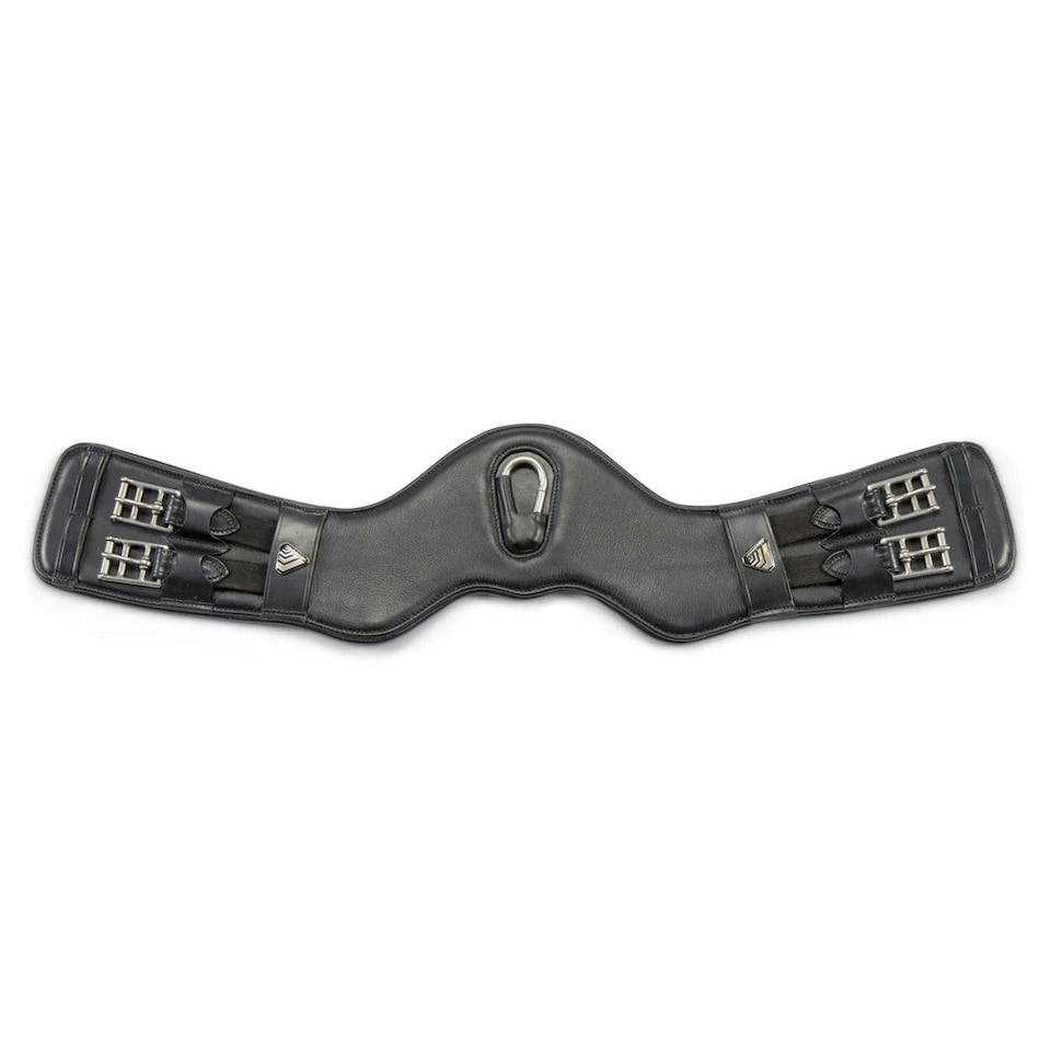 Velociti Lusso Leather Horse Dressage Girth - Black - 24in