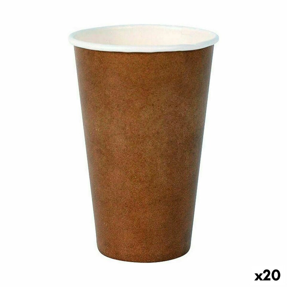 image 1 of Set of glasses Algon Disposable Cardboard kraft paper 35 Pieces 350 ml (20 Units) N/A