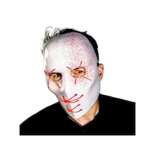 Bristol Novelty Unisex Adult Slasher Blood Splatter Mask - White/Red - One Size One Size