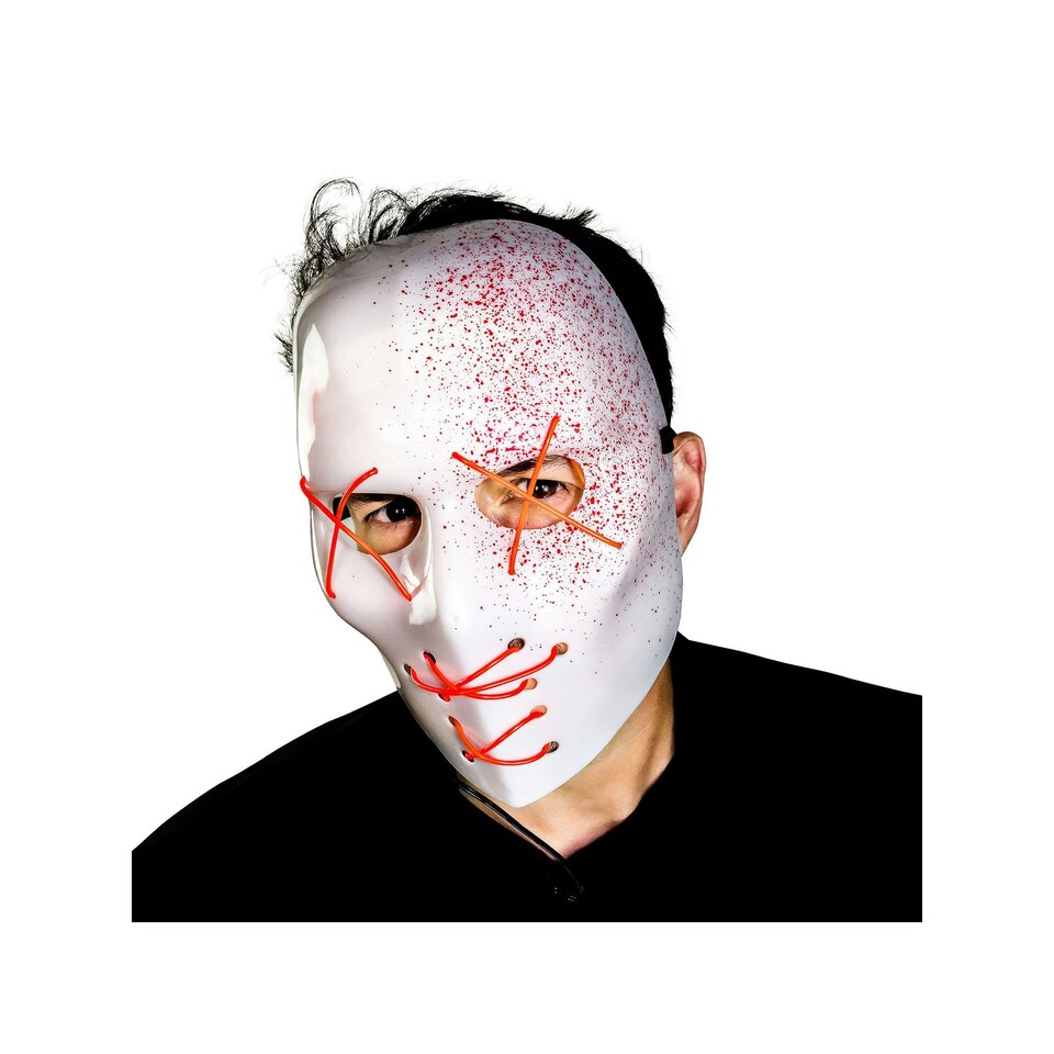 Bristol Novelty Unisex Adult Slasher Blood Splatter Mask - White/Red - One Size One Size