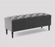 image 3 of 150cm Swiss Chesterfield Ottoman Storage Bench- Plush Velvet Shoe Bench - Grey Upholstery Footstool with Storage