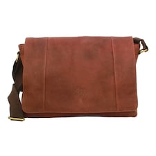 Eastern Counties Leather Jacob Distressed Leather Messenger Bag - Tan - One Size | Brown