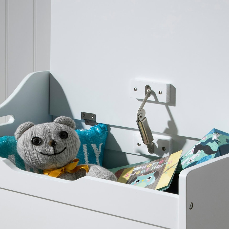 image 1 of Lola Toy Box Storage Organiser in Classic White White