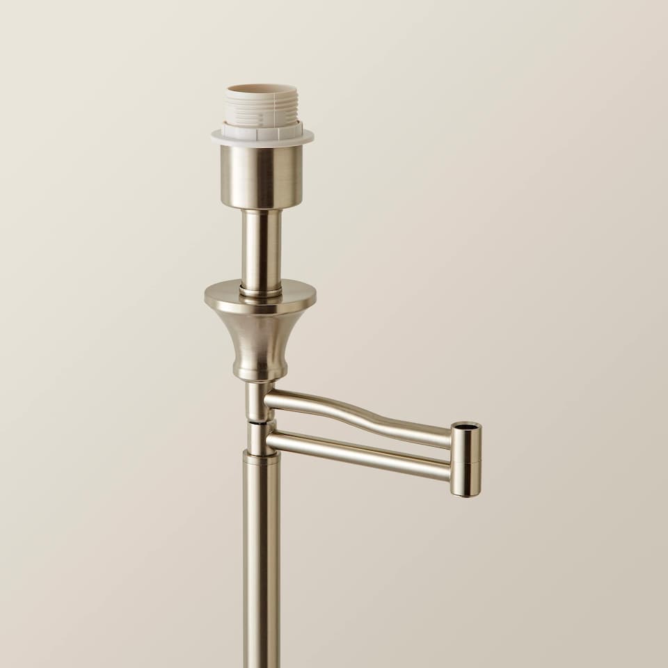 image 1 of ValueLights Modern Brushed Chrome Adjustable Swing Arm Floor Lamp Base | Chrome