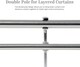 image 4 of Lister Cartwright Double Curtain Extendable Pole Set with Chrome Ball Finials- 19mm & 28mm Metal Poles(70- 120 cm)