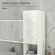 image 4 of kleankin High Gloss Bathroom Storage Cabinet Adjustable Shelves White