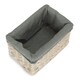image 8 of White Wash Grey Lined Open Storage Basket Small | Grey | Grey