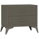 image 6 of HOMCOM 2 Drawer Chest of Drawers, Fabric Dresser with Steel Frame, Brown
