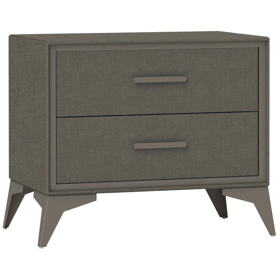 image 1 of HOMCOM 2 Drawer Chest of Drawers, Fabric Dresser with Steel Frame, Brown