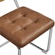 image 5 of Yaheetech Mid-Century Modern Dining Chairs with Mesh Rattan Back, Set of 2 Brown | Retro Brown