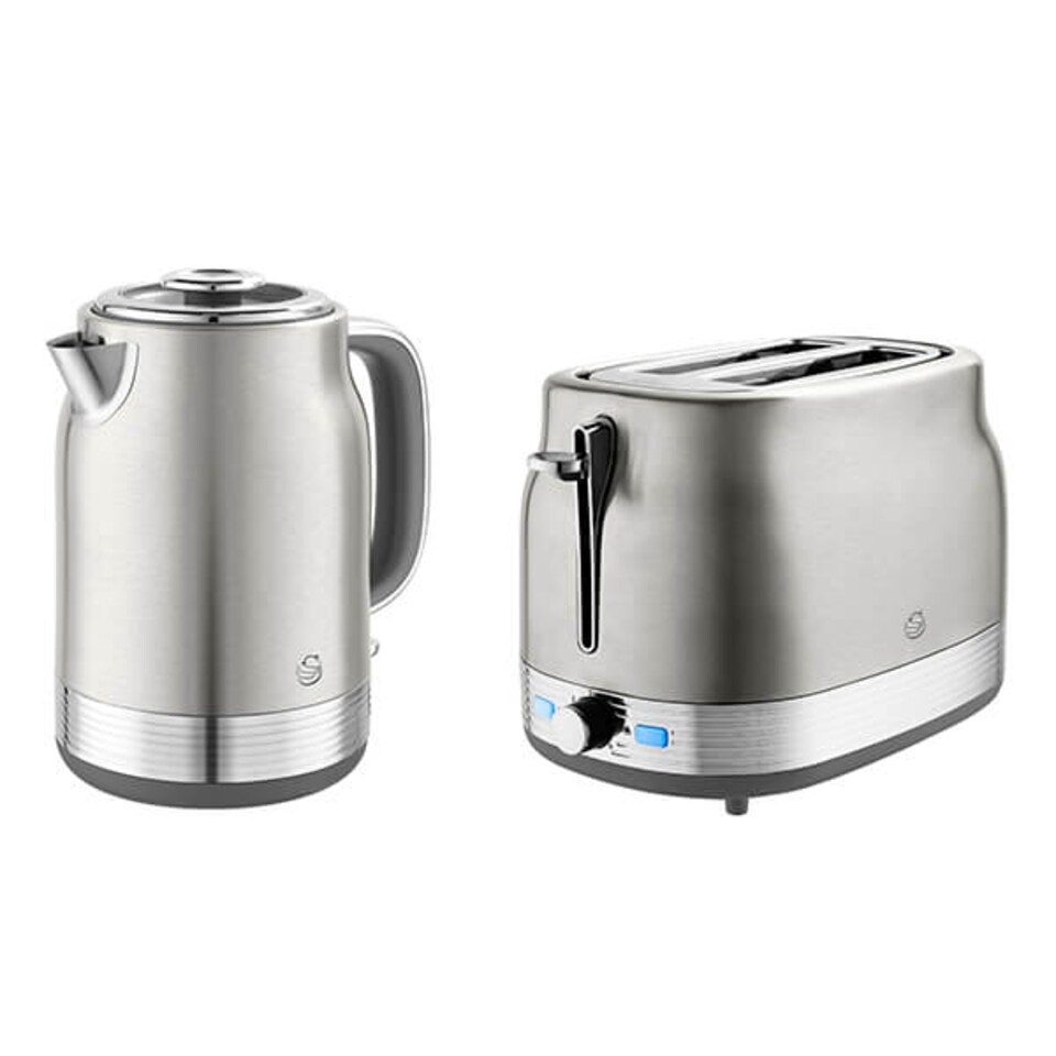 image 1 of Swan Retro Revive Stainless Steel Jug Kettle & 2 Slot Toaster Set