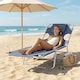 image 9 of Outsunny Sun Lounger with Reading Hole, Folding Garden Lounger, Grey