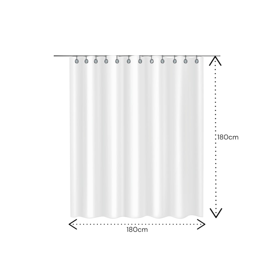image 1 of Showerdrape City White & Grey Shower Curtain | Grey | Charcoal | 1