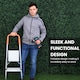 image 7 of Lightweight Step Ladders - Compact Aluminium Stepladder with Non-Slip Wide Step, Portable Silver Color - Tall Folding Ladder with Platform Silver | 2- Step 88cm