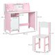 image 7 of HOMCOM 2 PCs Childrens Table and Chair Set w/ Whiteboard Storage - Pink 