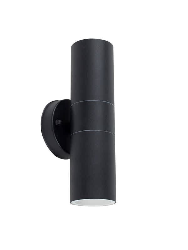 ValueLights Black Outdoor Wall Up-Down Light and Warm White Bulbs