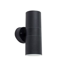 ValueLights Black Outdoor Wall Up-Down Light and Warm White Bulbs