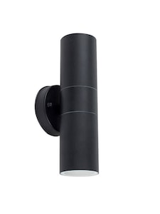 ValueLights Black Outdoor Wall Up-Down Light and Warm White Bulbs