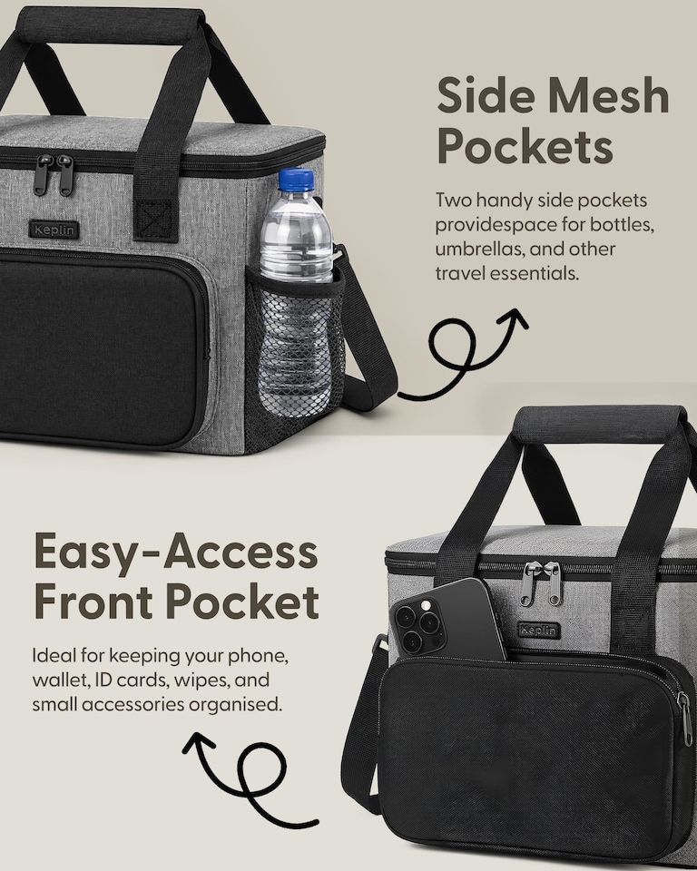 image 1 of Keplin Insulated Cooler Bag with Freezer Block Waterproof and Leak Resistant