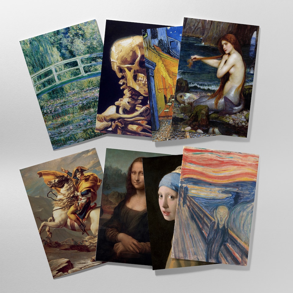 image 1 of Famous Paintings Old Masters Multipack Of 8 Cards Historic Art Set