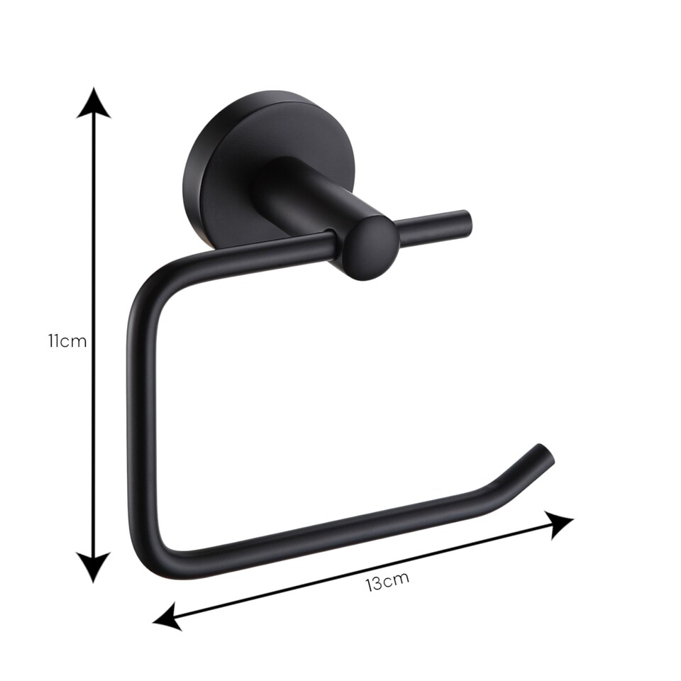 image 1 of Showerdrape Modernity Black Stainless Steel Wall Mounted Toilet Roll Holder | Black | 1