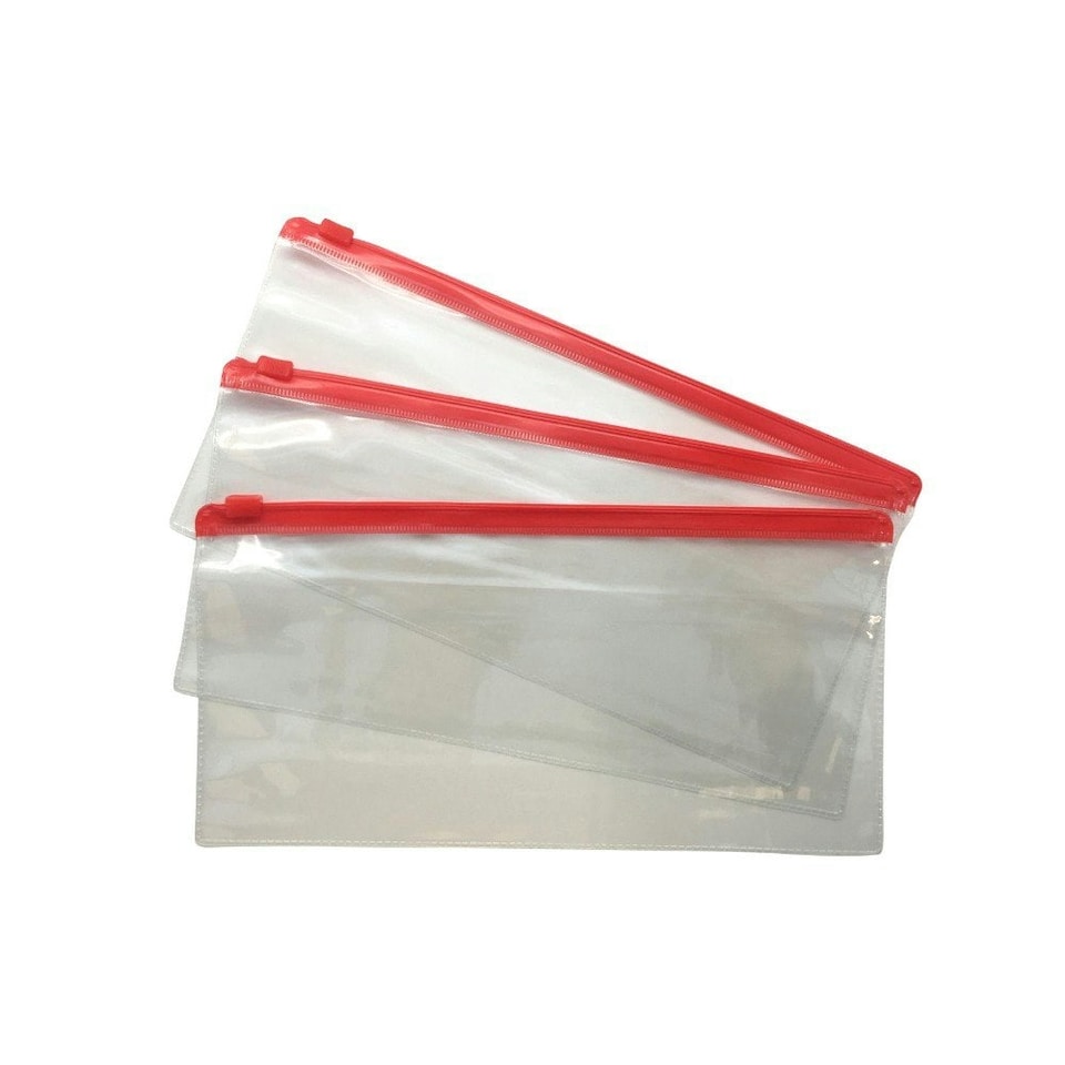 image 1 of Pack of 12 DL Red Zip Zippy Bags - Janrax 708513