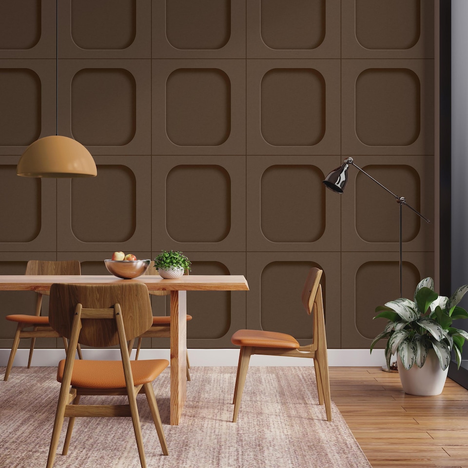 image 1 of Fine Decor FD43977 Sloane Panel Wallpaper, Clay