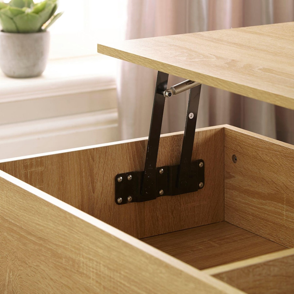 image 1 of Wooden Coffee Table With Lift Up Top and 2 Large Storage Drawers Bruges | Brown