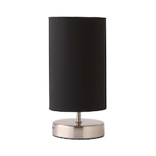 ValueLights Francis Brushed Chrome Touch Table Lamps Black Shades | Silver | Black