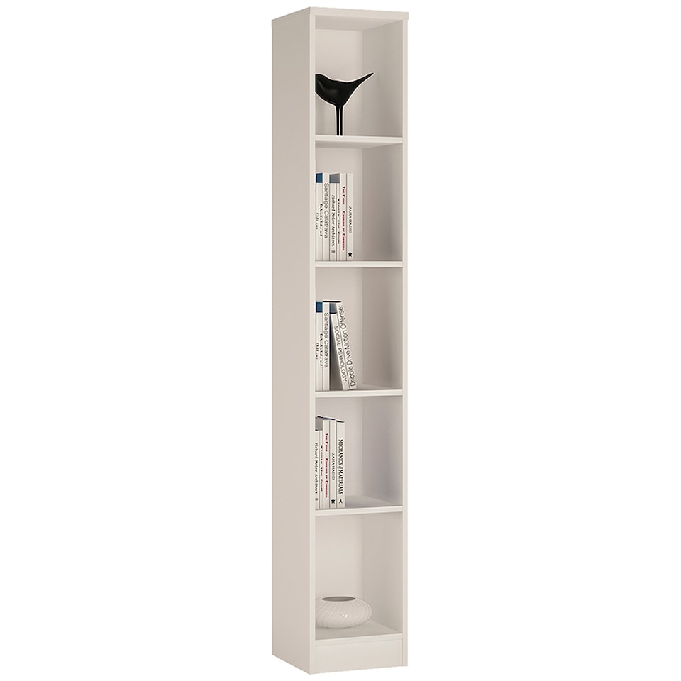 image 1 of 4 You Tall Narrow Bookcase in Pearl White