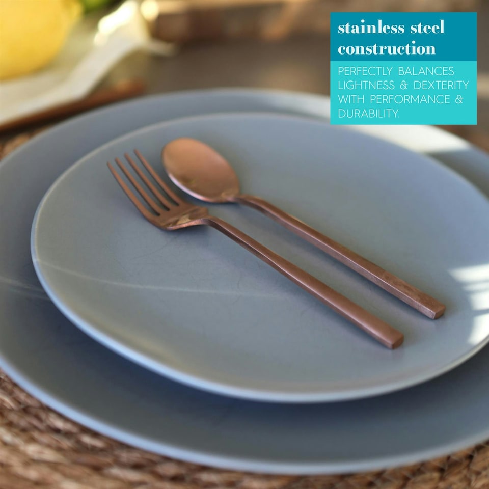 image 1 of Argon Tableware Stainless Steel Teaspoons - 14.5cm - Copper - Pack of 12