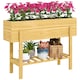 image 1 of Outsunny Wooden Raised Bed w/ Bed Liner, Storage Shelf