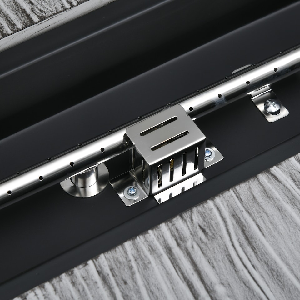 image 1 of Outsunny Propane Gas Fire Pit Table for Garden, 50000 BTU Smokeless Firepit Outdoor Patio Heater with Waterproof Cover, Glass Screen, Glass Beads and Lid, Wood Effect, 109 x 56 x 63cm, Grey