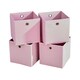 image 6 of Foldable Canvas Storage Folding Box Fabric Cube Cloth Bag 4 Piece Set | Pink