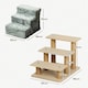 image 7 of PawHut Three-Step Portable Dog Stairs with Washable Plush Cover, for Small Pets