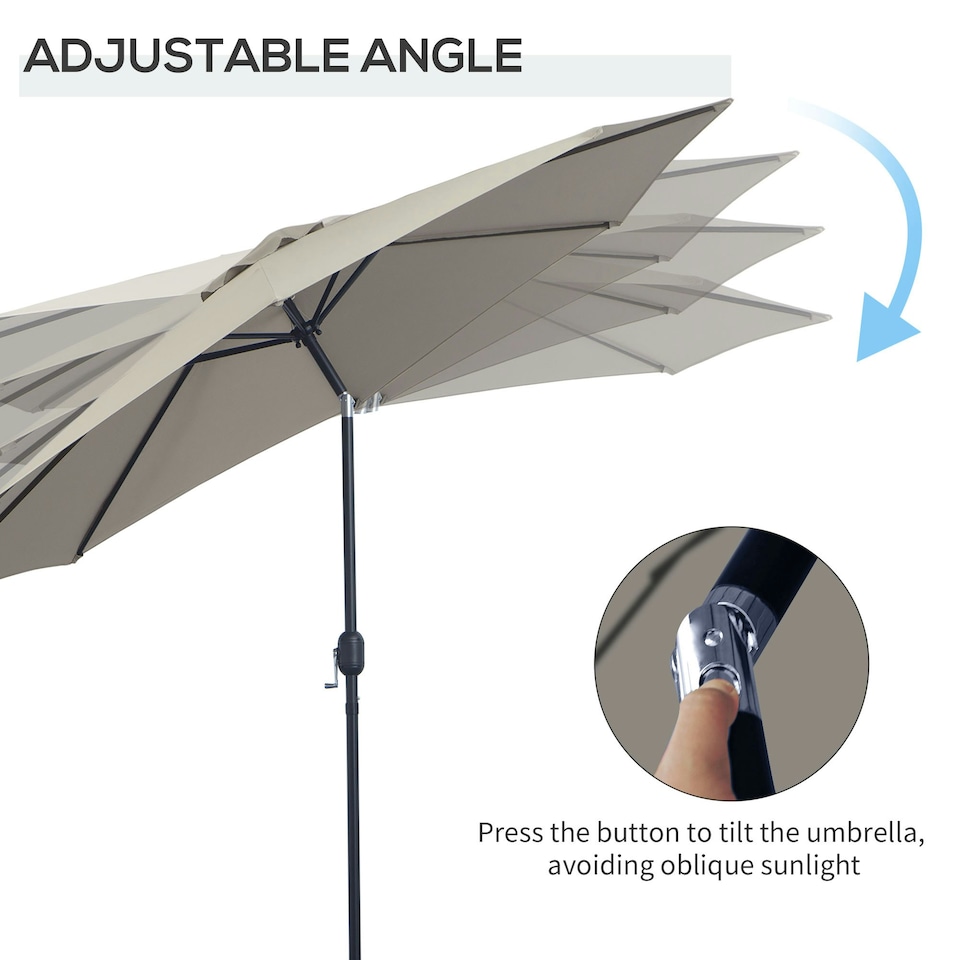 image 1 of Outsunny 3(m) Patio Umbrella Outdoor Sunshade Canopy Tilt Grey