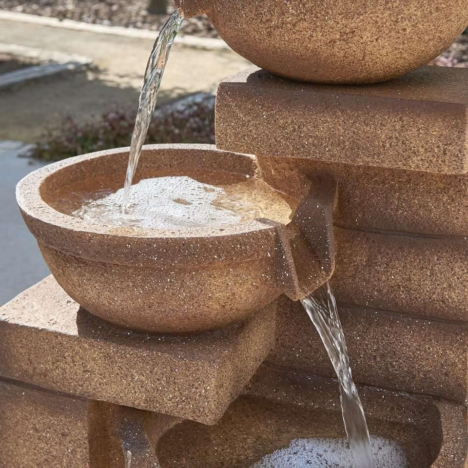 image 1 of Kendal 4-Tier Cascade Water Feature with Lights 86cm