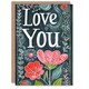 image 1 of Love You Floral Folk Dark Anniversary Valentines Her Wife Card