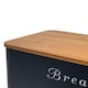 image 6 of 5pc Black Bamboo Lid Kitchen Canister Set Bread Biscuits Tea Sugar Coffee | Black