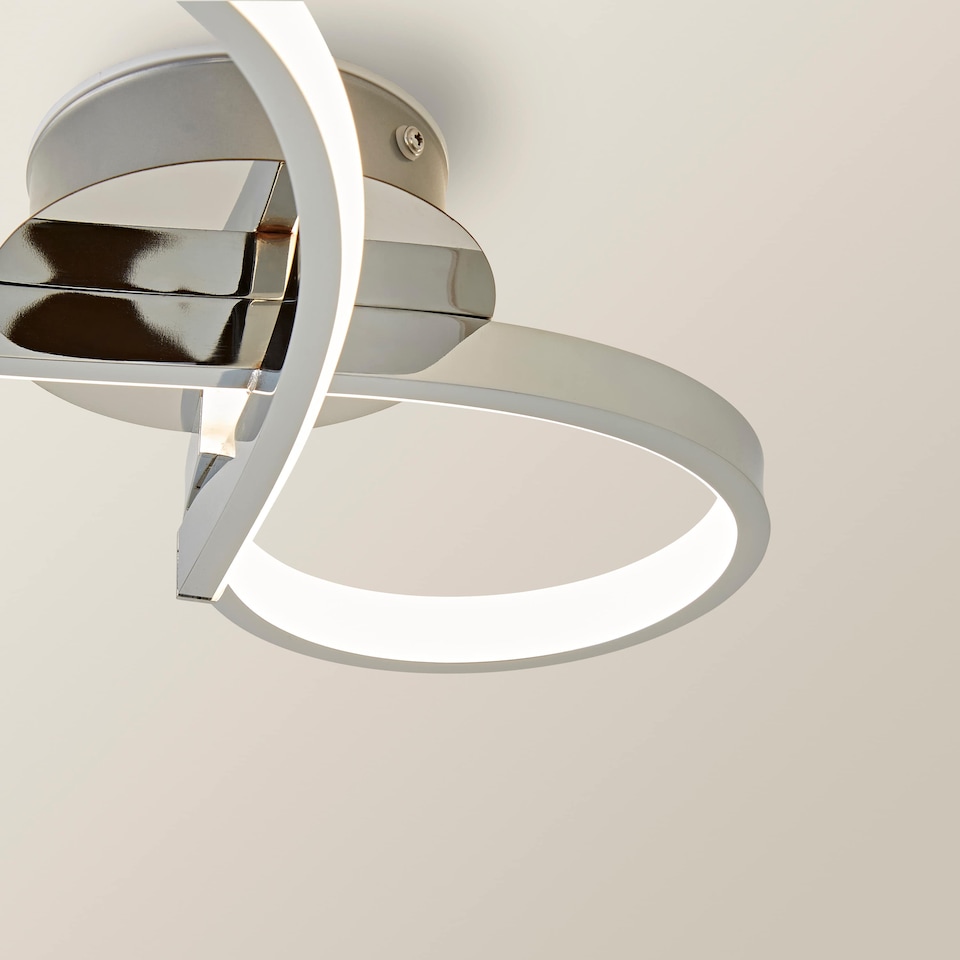 image 1 of ValueLights Infinity Chrome Swirl Integrated LED Ceiling Light | Chrome