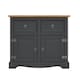 image 3 of Mercers Furniture Corona Charcoal 2 Door 2 Drawer Sideboard Cabinet Cupboard Solid Wood Pine Wooden Dark Grey with Mexican Styling