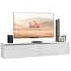 image 1 of HOMCOM Wall Mounted TV Stand Unit with Storage and High Gloss Effect, Black