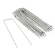 image 1 of Harbour Housewares U-Shaped Weed Control Membrane Pegs - 6" (150mm) - Pack of 100 | Silver | Silver