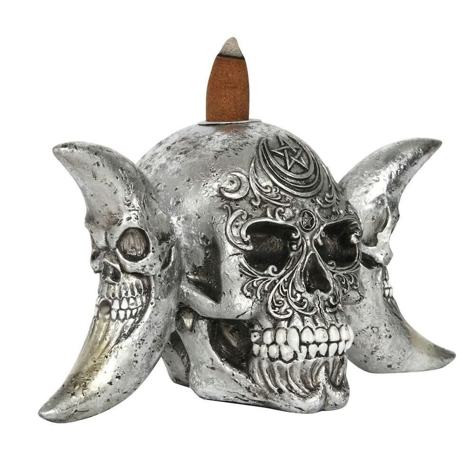 image 1 of Alchemy The Dark Goddess Resin Backflow Incense Burner - Silver - One Size