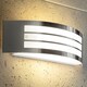 image 1 of CGC Striker Stainless Steel Curved Outdoor Wall Light IP54 E27 | Multi | Grey / silver | Length: 10 cm, Width: 31.5 cm, Depth: 9 cm