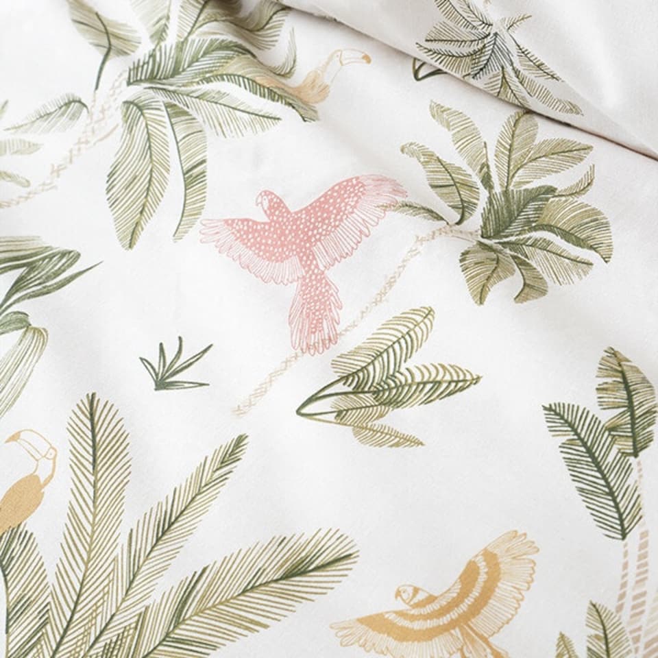 image 1 of Catherine Lansfield Paradiso Palm King Duvet Set Natural Green | King