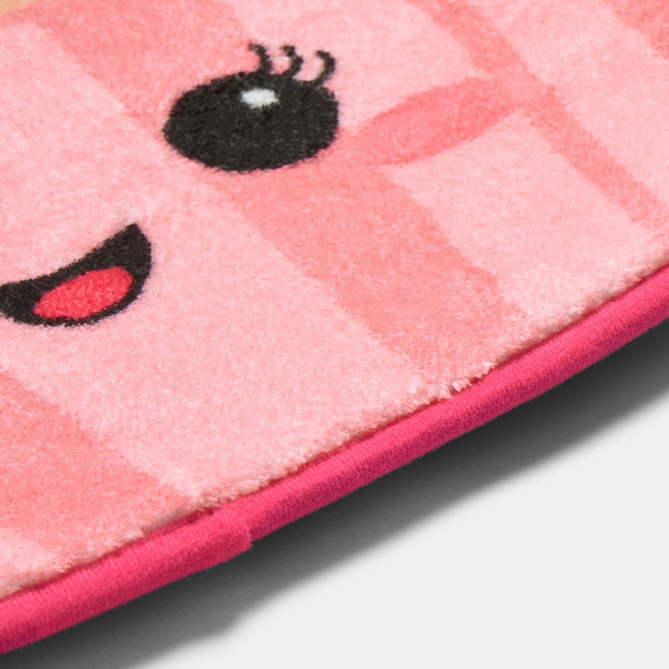 image 1 of OHS Character Novelty Bath Mat Soft Velvet Quick Dry Non-Slip Shower Rug | Pink | Sprinkle the Cupcake